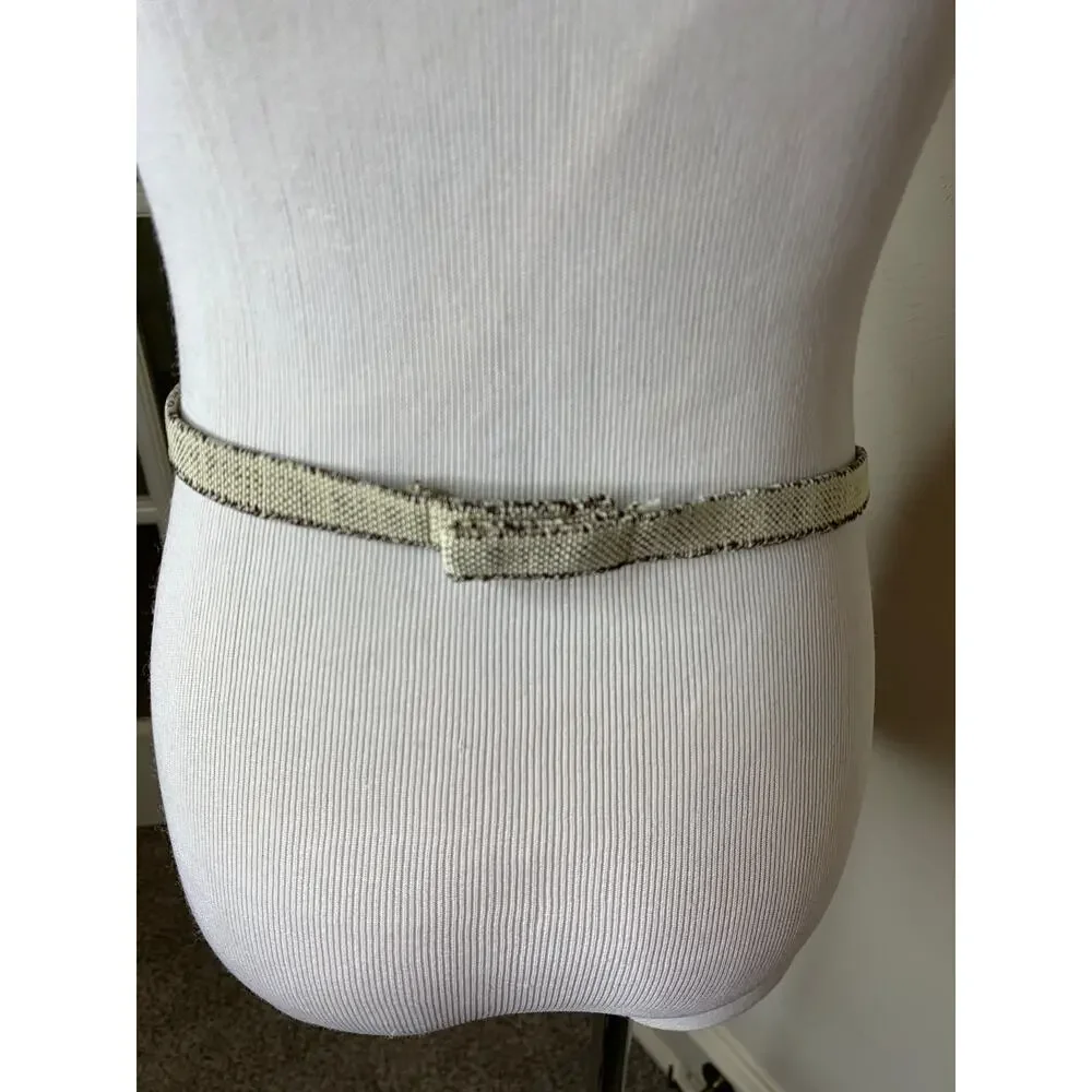 Beaded Flowers Stretch Belt Narrow Boho Shabby Chic Cottage